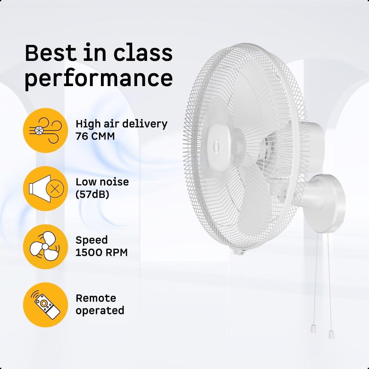 Renesa Wall Fan 400 mm(16) Snow White Atomberg - Image 2