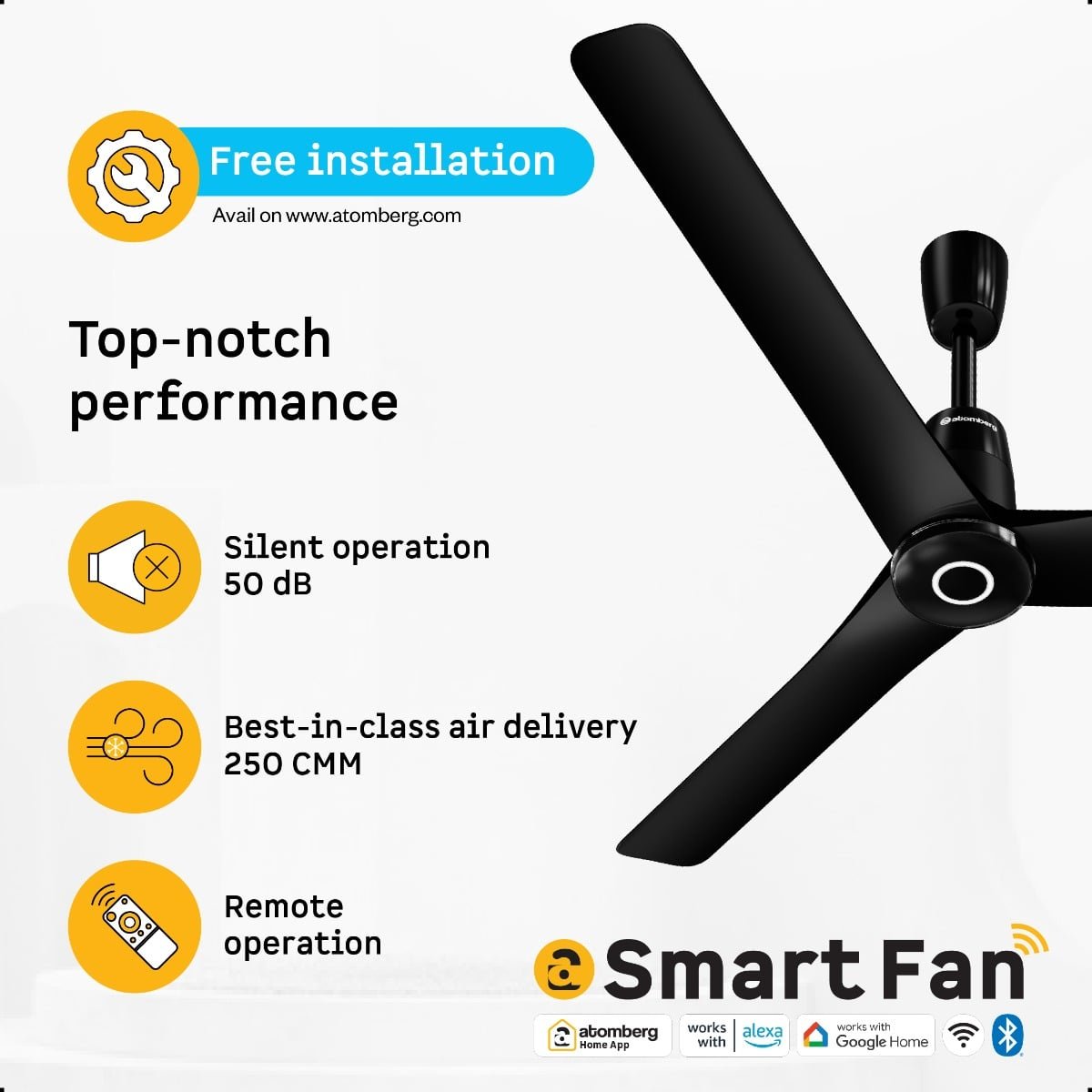 Aris Contour Smart Ceiling Fan 1200(48) Atomberg - Image 6