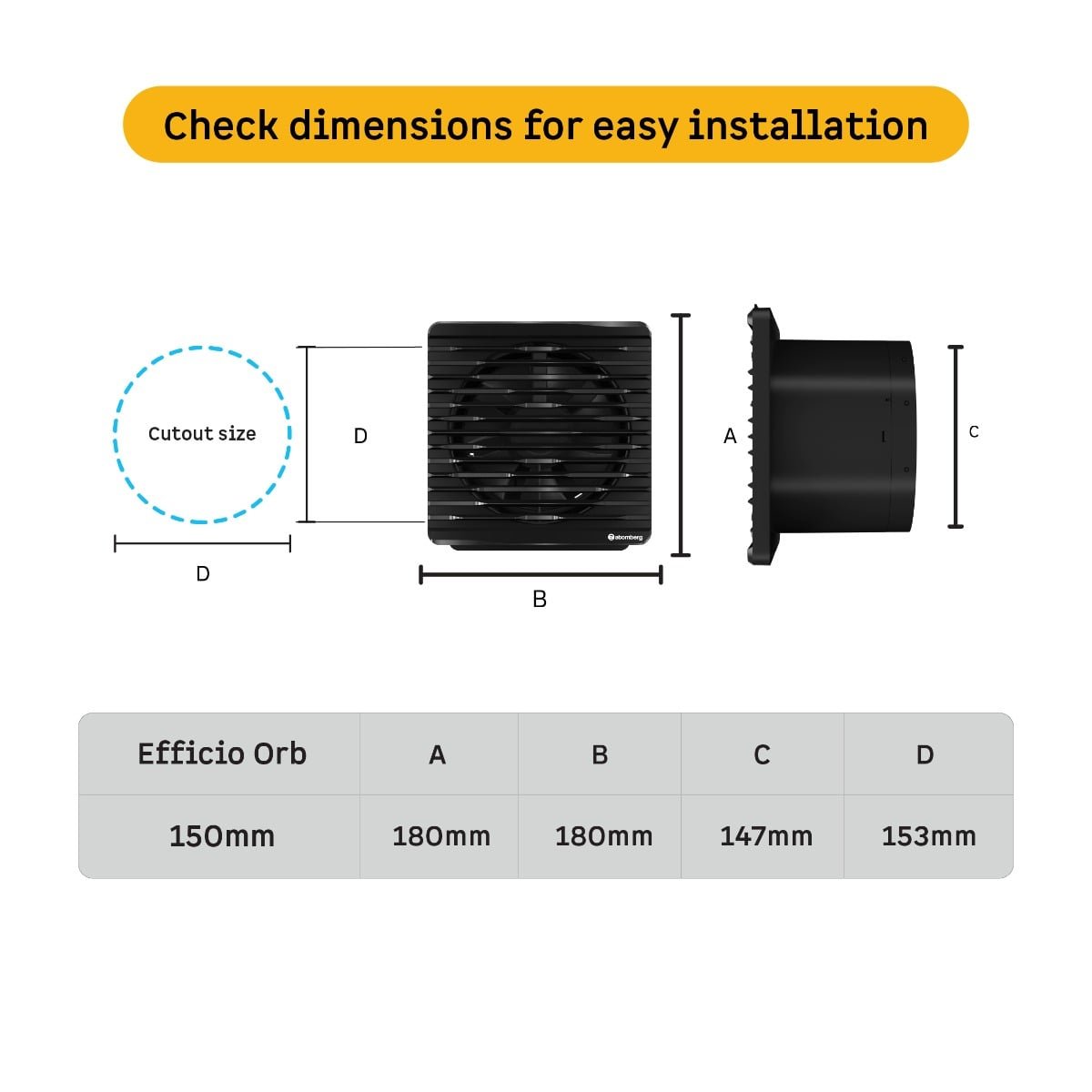 Efficio Orb Exhaust Fan 150mm(6) Atomberg - Image 8