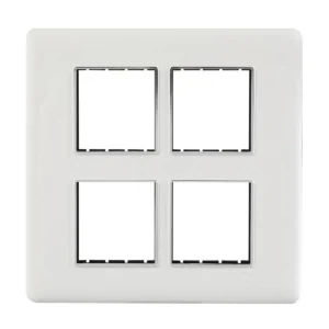 8M (S) Plate White Chrome Bezel Adiva Havells